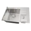 Zlewozmywak nablatowy kuchenny stalowy z ociekaczem Inox 70 cm Nett NSM-7047 foto №6