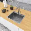 Zlew kuchenny nablatowy jednokomorowy stalowy Inox 45 cm Nett NS-5245 foto №2