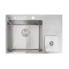 Zlewozmywak nablatowy kuchenny stalowy z ociekaczem Inox 70 cm Nett NSM-7047 foto №7