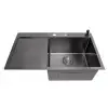 Czarny zlewozmywak kuchenny stalowy z ociekaczem po lewej 80 cm Nett NB-7848L foto №7