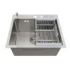 Zlew kuchenny nablatowy jednokomorowy ze stali 1,5 mm Inox 45 cm Nett NS-5245 foto №7