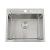 Zlew kuchenny nablatowy jednokomorowy ze stali 1,5 mm Inox 45 cm Nett NS-5245 foto №8