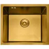 Złoty zlewozmywak kuchenny ze stali 1,5 mm jednokomorowy podwieszany 50 cm Nett NG-5045 foto №2