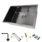 Zestaw czarny zlewozmywak kuchenny i bateria ze stali nierdzewnej NB-6845