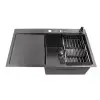 Czarny zlewozmywak kuchenny stalowy z ociekaczem po lewej 80 cm Nett NB-7848L foto №6