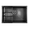 Czarny zlewozmywak kuchenny podwieszany plastry miodu Nett NBS-6041 foto №3
