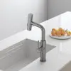 Bateria kuchenna wodospad z wyciąganą wylewką grafit Nett LGr-35 foto №7