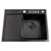 Zlew kuchenny czarny ze stali 1,5 mm z ociekaczem po lewej 60 cm Nett NB-6045L foto №3