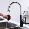 Czarna bateria kuchenna z wyciąganą wylewką nablatowa Łabędź Nett SWB-435 foto №5
