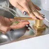 Złoty dozownik do zlewu na płynu do naczyń 500 ml ze stali Nett DTG-300 foto №3