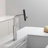 Bateria kuchenna wodospad z wyciąganą wylewką ze stali nierdzewnej Nett LS-35 foto №7