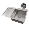 Zlew kuchenny stalowy jednokomorowy z ociekaczem po lewej 80 cm Nett NS-7848L foto №2