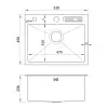 Zlew kuchenny nablatowy jednokomorowy stalowy Inox 45 cm Nett NS-5245 foto №12