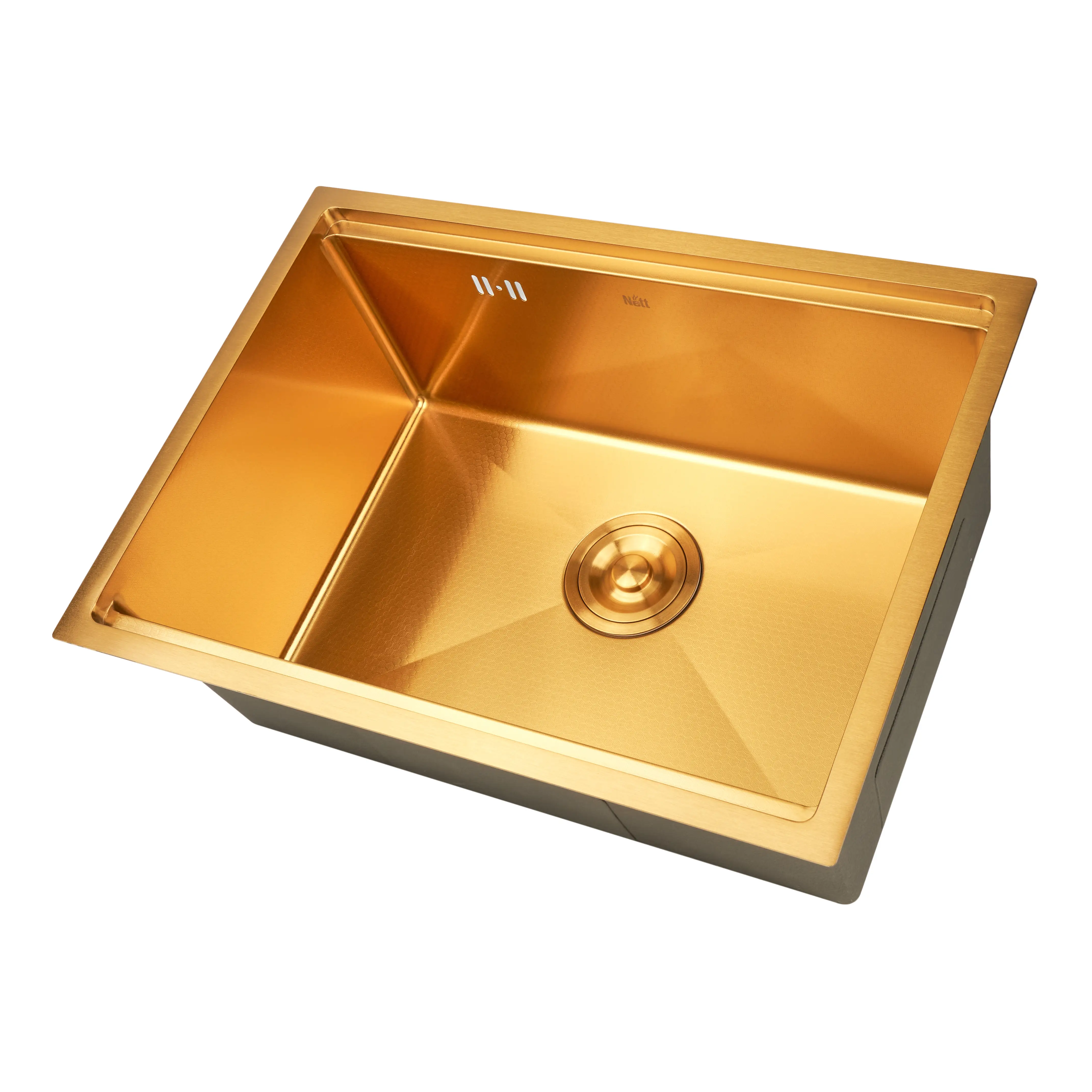 Złoty zlewozmywak kuchenny podwieszany plastry miodu Nett NGS-5742