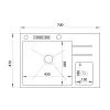 Zlewozmywak nablatowy kuchenny stalowy z ociekaczem Inox 70 cm Nett NSM-7047 foto №9