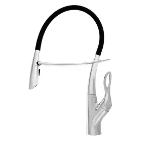 Nowoczesna bateria kuchenna z elastyczną wylewką chrom Nett SWH-52 foto