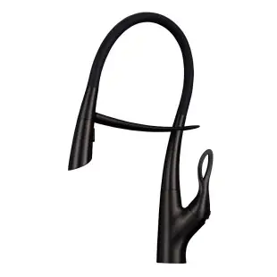 Nowoczesna bateria kuchenna z elastyczną wylewką czarna Nett SWB-52 foto