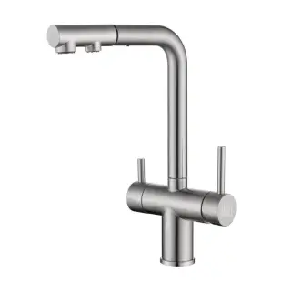 Bateria kuchenna trójdrożna do filtra ze stali z wyciąganą wylewką inox Nett FWS-33
