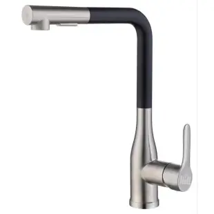 Bateria kuchenna z wyciagana wylewka ze stali inox Nett WSB-33 foto