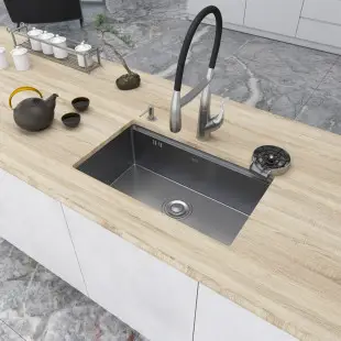 Zlewozmywak kuchenny jednokomorowy stalowy podwieszany 70 cm Nett NS-7042 foto