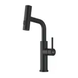 Bateria kuchenna wodospad z wyciąganą wylewką czarna Nett LB-35