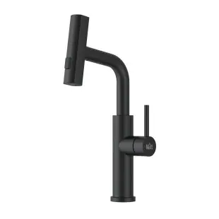 Bateria kuchenna wodospad z wyciąganą wylewką czarna Nett LB-35 foto