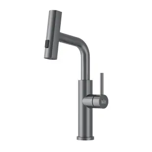 Bateria kuchenna wodospad z wyciąganą wylewką grafit Nett LGr-35 foto