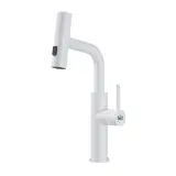 Bateria kuchenna wodospad z wyciąganą wylewką biała Nett LW-35