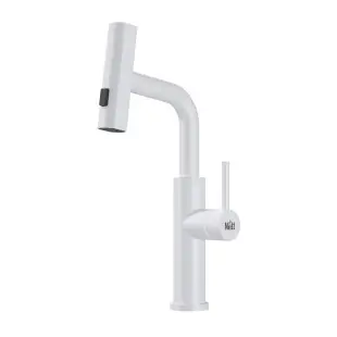 Bateria kuchenna wodospad z wyciąganą wylewką biała Nett LW-35 foto