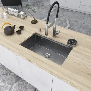 Zlewozmywak kuchenny jednokomorowy ze stali 1,5 mm podwieszany 70 cm Nett NS-7042 foto