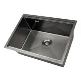 Czarny zlewozmywak kuchenny podwieszany plastry miodu Nett NBS-5742