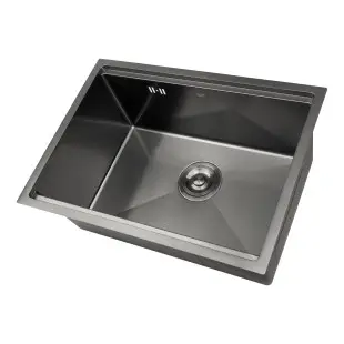 Czarny zlewozmywak kuchenny podwieszany plastry miodu Nett NBS-5742 foto