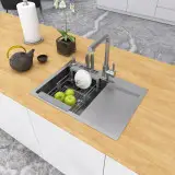 Zlewozmywak ze stali 1,5 mm z ociekaczem po prawej stronie inox Nett NS-6045(R)