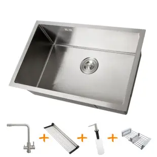 Zestaw zlewozmywak kuchenny i bateria ze stali nierdzewnej NS-6845 foto