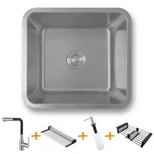 Zestaw zlewozmywak kuchenny i bateria ze stali nierdzewnej NS-4643 foto