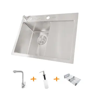 Zestaw zlewozmywak kuchenny i bateria ze stali nierdzewnej NS-6045 foto