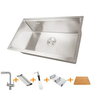 Zestaw zlewozmywak kuchenny z baterią ze stali nierdzewnej NS-7042 foto